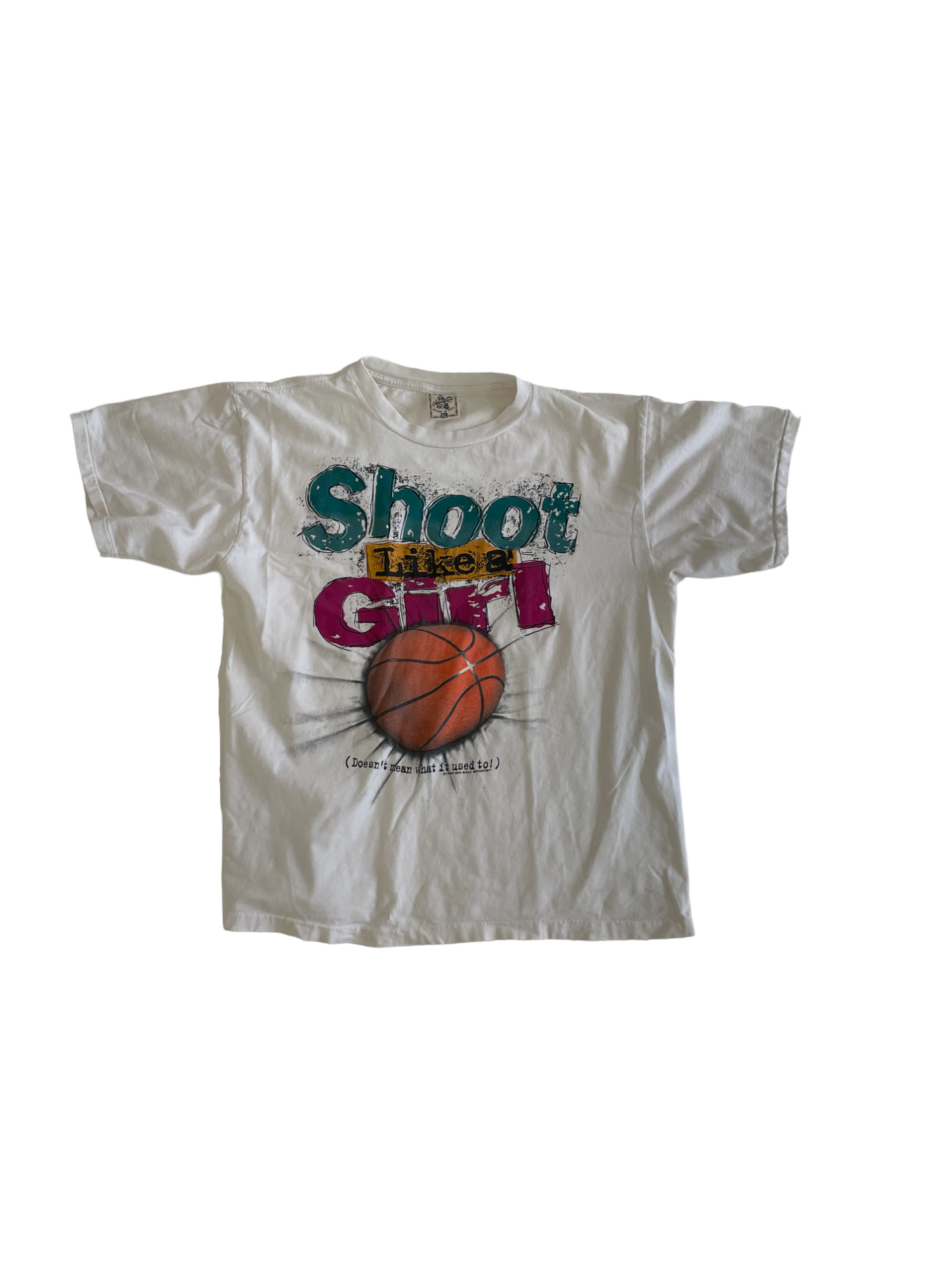 Vintage 90s 'Shoot like a girl!' Single-stitch Tee