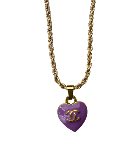 Ben Heart Necklace in Purple